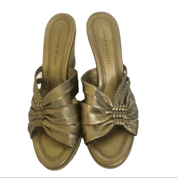 ANTONIO MELANI Gold Espadrille Wedge - Picture 4 of 13